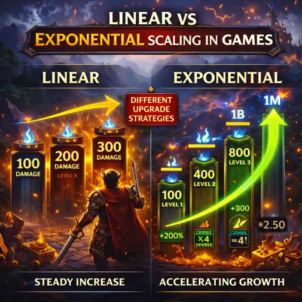 Linear vs Exponential Scaling in Games